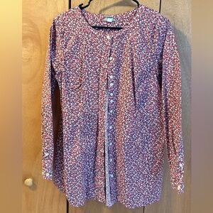 Duluth Trading Co Red Floral Tunic